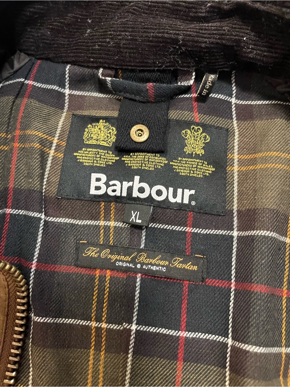 Barbour Ashby Brown Waxed Field Jacket with Black Corduroy Collar - Picture 3 of 7